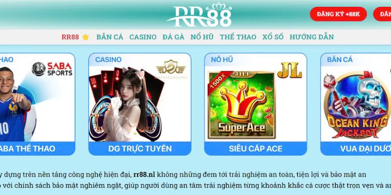 Đa dạng các thể loại game tại RR88